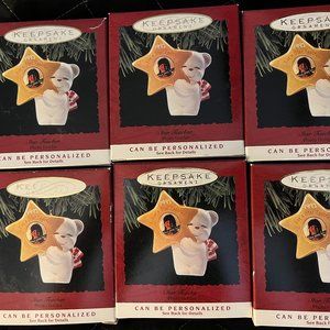 Six Hallmark Christmas ornament 1993 Star Teacher